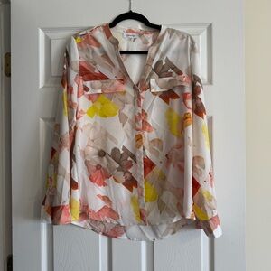 Calvin Klein Floral Blouse Size Medium